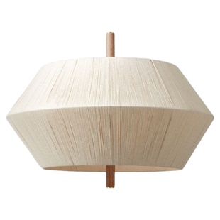 中古实木卧室编织吊灯日式侘寂风棉线民宿客厅灯复古麻绳餐厅灯具