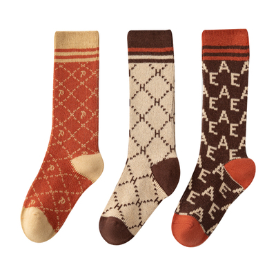 儿童袜子秋冬纯棉无骨韩版长筒袜