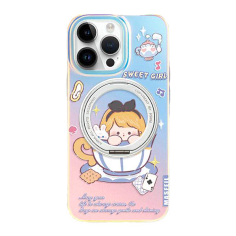 SHEHENG ×茶杯爱丽丝适用于iPhone15promax手机壳14pro迪士尼联名16磁吸支架13pro防摔14promax卡通Lo5