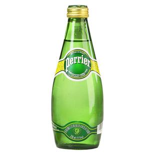 法国进口perrier巴黎水玻璃瓶330ml24瓶整箱气泡水原味苏打水饮料