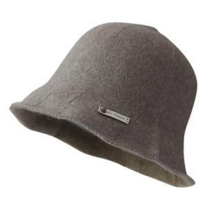 秋印 宝藏款 山羊绒钟形渔夫帽盆帽保暖简约亲肤针织帽子女百搭