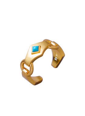 TIDONA层峦蓝松石开口食指戒指