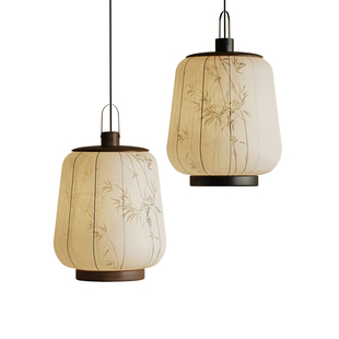 宋氏美学吊灯中国风新中式布艺禅意茶室民宿酒馆装饰仿古圆形灯笼