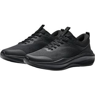 安踏纯黑色公务鞋男鞋2026春季新款减震轻便商务通勤工鞋运动鞋子