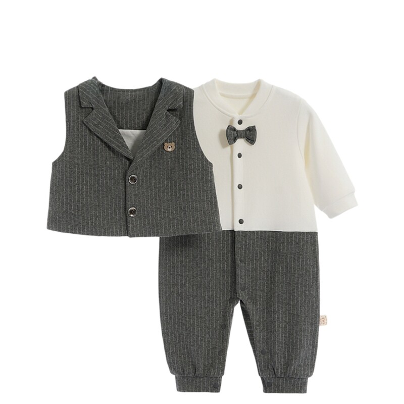 婴儿衣服春秋满月百日宴帅气礼服