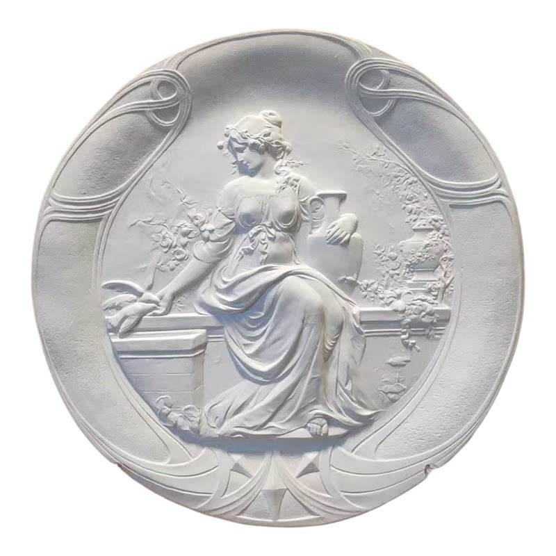 北欧欧式石膏浮雕画 立体圆形墙壁饰