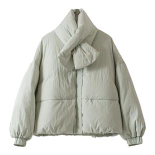 YuanYin复古chic优雅极简灰法式ins鸭绒休闲外套短款面包羽绒服女
