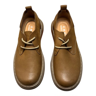 德比鞋男款真皮大头棕色厚底增高宽脚通勤cleanfit工装休闲皮鞋