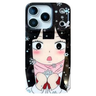 由里公园ins冬日氛围感雪花黑沼爽子插画17适用17pro苹果17ProMax手机壳iPhone16全包14新款16Promax保护套女