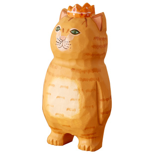 木雕摆件小猫桌面橘猫招财猫创意礼品汽车饰品车载生日礼物实木