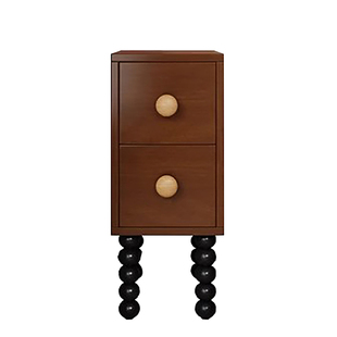 实木极窄床头柜小户型卧室超窄床边柜夹缝柜中古风床头30cm窄边柜