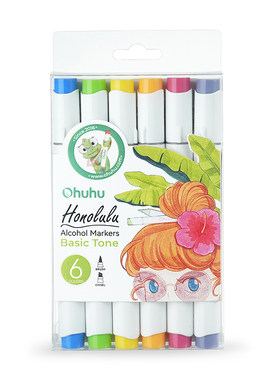 Ohuhu双头酒精马克笔软头粗硬头