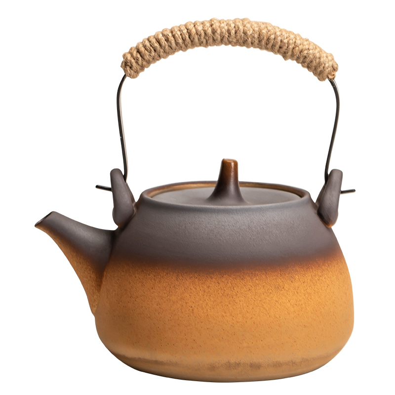 粗陶罐罐茶煮茶器户外家用功夫提梁茶壶陶瓷炭火围炉煮茶炉子单个