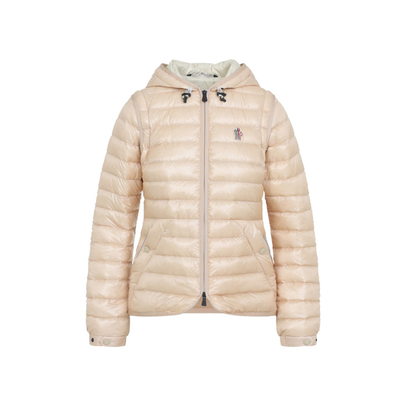 MONCLER GRENOBLE 女士Karuras 粉色连帽羽绒服 26早春意大利代购