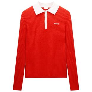 【季末折扣】奚梦瑶同款 欧时力 100%美丽诺羊毛polo毛衣2025秋