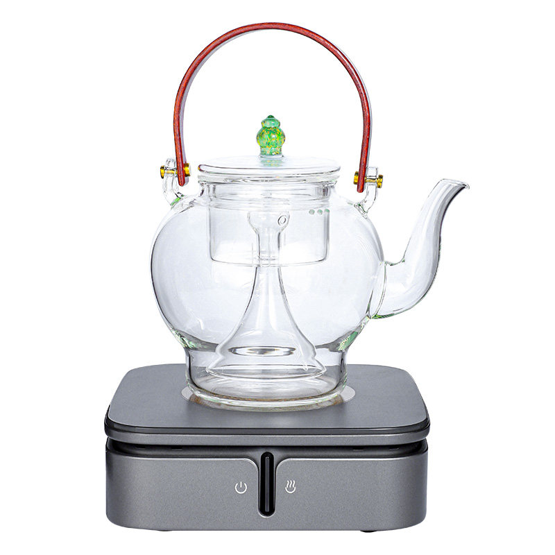 德茗堂猫眼煮茶器电陶炉煮茶炉家用花白茶蒸汽玻璃壶泡茶烧水套装