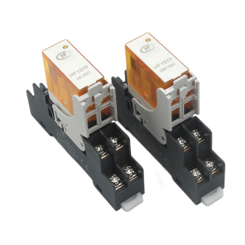宏发薄型中间电磁继电器HF157F-DC24V/AC220-2Z25FD2 1Z RJ2S-CL