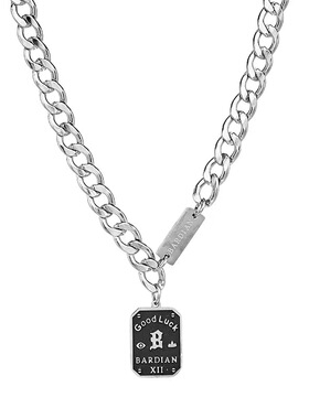 好运铭牌项链男女轻奢小众精致潮流美式吊坠毛衣链锁骨链生日礼物