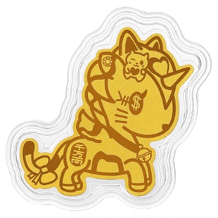 金至尊IP联名款tokidoki黄金金章生日礼物暴富足金999金章手机贴