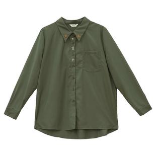 it'real瑞尔秋季新款复古风垂感显瘦刺绣长袖衬衫女装