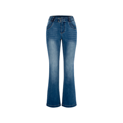 MARYLING复古微喇牛仔裤