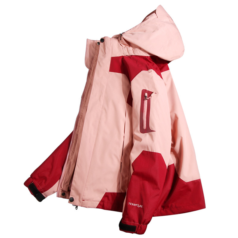 拼色加绒加厚滑雪服外套女冲锋衣