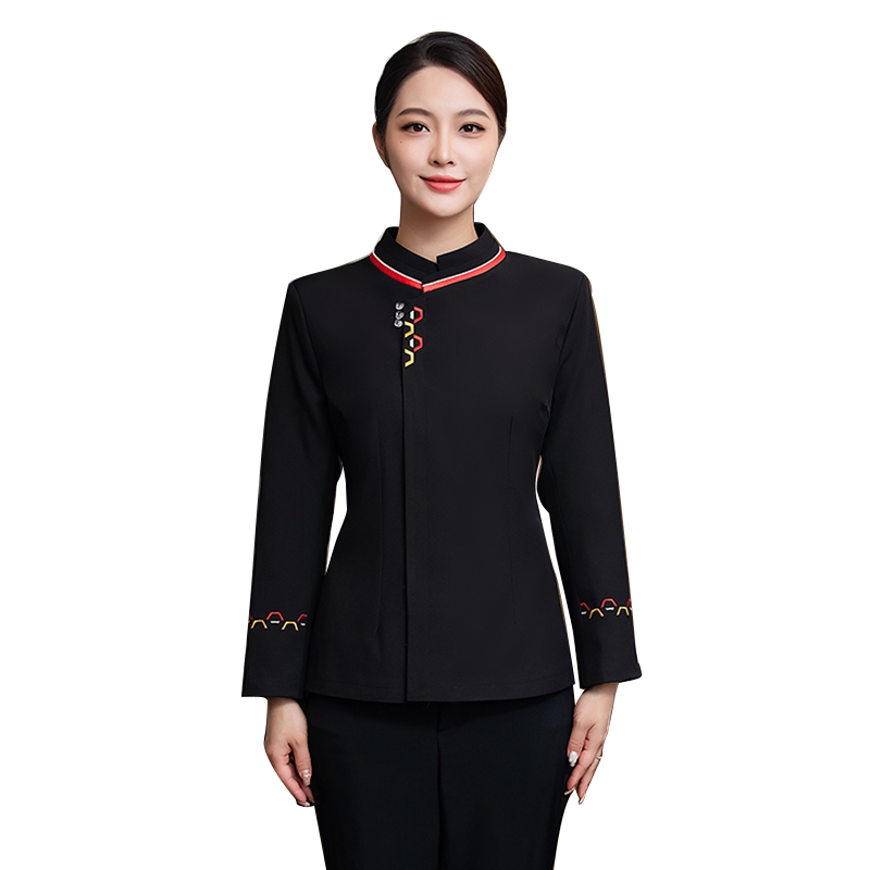 酒店工作服女服务员长袖秋冬装