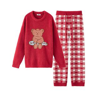 三福新年系列【BRUNCH BROTHER联名】冬季红色本命年睡衣女512948