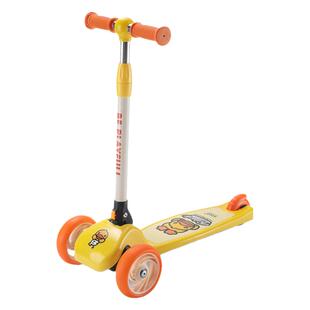 正版乐的小黄鸭滑板车儿童2-6岁单脚3轮发光静音滑滑车女孩溜溜车