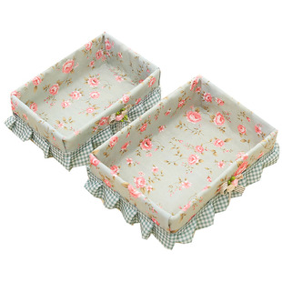 化妆品收纳盒篮布艺藤编收纳筐桌面遥控器收纳篮龙窝草柳编收纳盒