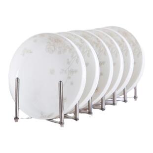 贝玉4个骨瓷深盘子菜盘家用6只装餐盘套装圆形餐具创意汤盘碟子