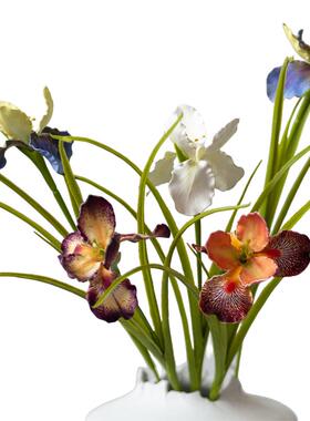 鸢尾仿真花装饰摆件高级感客厅插花电视柜摆设花艺餐桌花摆花