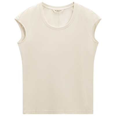 EXCEPTION例外女装中式圆领设计T恤凉感圆领包袖纯棉背心