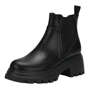 星期六厚底切尔西靴冬季新款英伦风短靴真皮踝靴MD34116D03