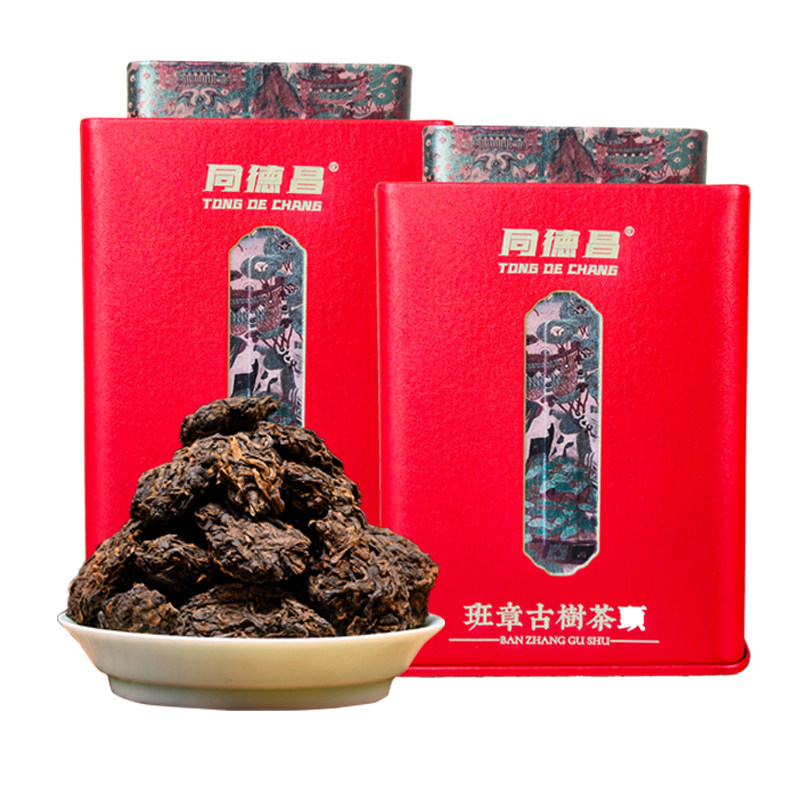茶叶 云南普洱茶 2000年老班章古树老茶头熟茶散茶1000g罐装礼盒