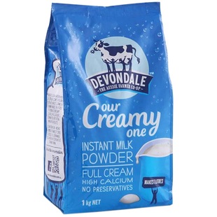 澳洲Devondale德运全脂奶粉1kg成人儿童中老年高钙无蔗糖乳粉袋装