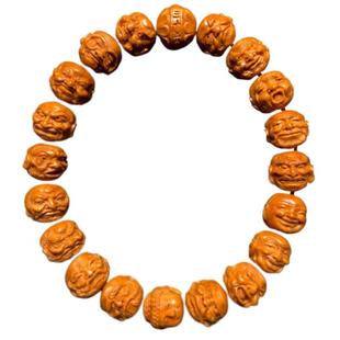 双面十八罗汉男士猴头手串高端文玩核雕精品小籽18罗汉橄榄核精雕