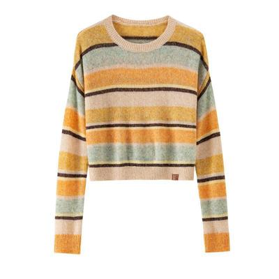BANANACICI彩色条纹长袖针织衫