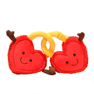 可爱情侣爱心同心锁玩偶毛绒玩具创意包挂件公仔送男女生节日礼物