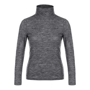 名师路早秋新款女装简约高领针织上衣纯色百搭冰丝薄款打底衫