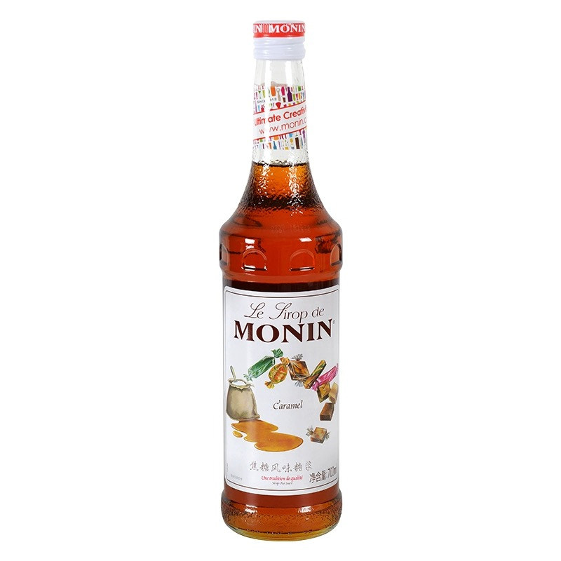 赠压头monin莫林糖浆焦糖奶茶店