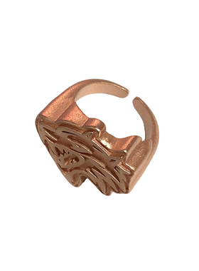 狼帮同款玫瑰金喷砂戒指