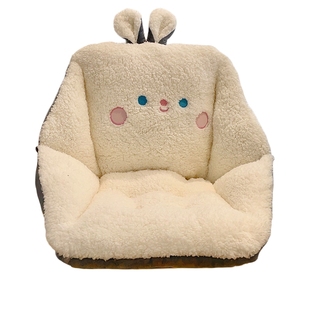 坐垫靠背一体式办公室椅护腰靠垫椅垫久坐毛绒椅子垫屁垫冬季加厚