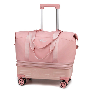 旅行包女滑轮行李袋大容量万向轮拉杆行李包轻便带轮子折叠行李箱