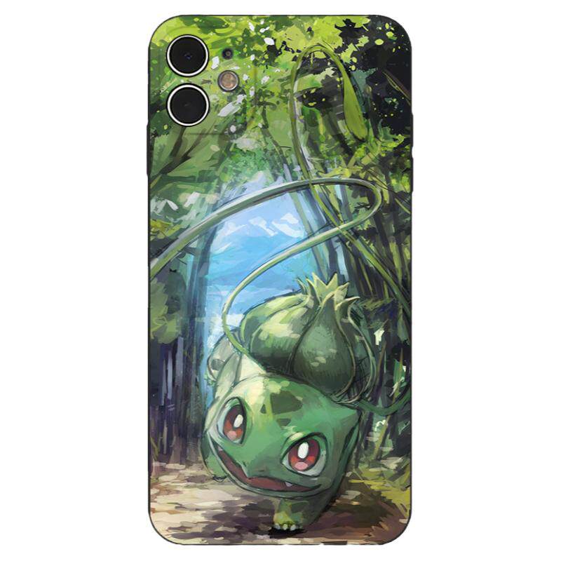 妙蛙种子插画宝可梦小众手机壳14适用iPhone16小米13/12/11苹果15ProMax液态硅胶Plus华为荣耀玻璃全包保护壳