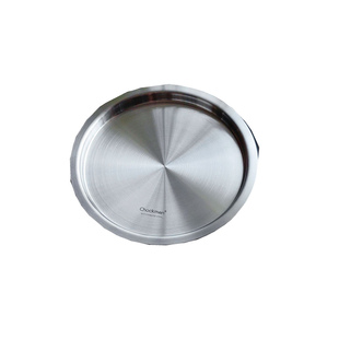 Chockmen 18-10不锈钢圆形通用盖子盆盖盘盖保鲜盖平盖食品碗盖子