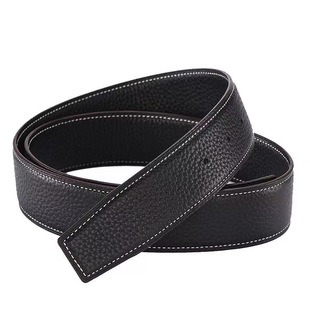 无头皮带男士平滑扣不带头真皮头层牛皮条不要扣头腰带身针扣双面