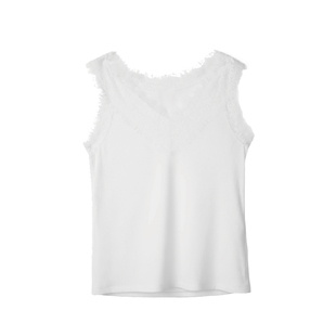 Jane express/简表达蕾丝毛边V领百搭背心吊带修身内搭女XBX62001