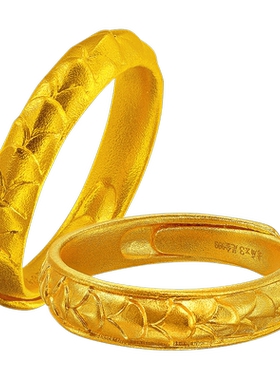 老庙戒指情侣计价古法黄金新品