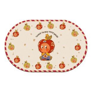 卡通可爱星星人矽藻泥地垫浴室吸水地垫卧室厕所化妆室门口脚垫